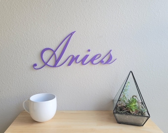 Widder Zeichen | Widder Phrase Wandkunst | Widder Astrologie | Niedliches Wohndekor | Sternzeichen Widder | Benutzerdefinierte Phrase Wandkunst | Wandschild Kunst | Wohndeko