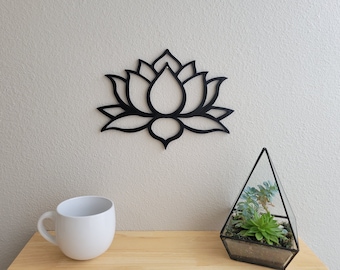 3D gedruckte Lotus Flower Wall Art | Modernes Naturdekor