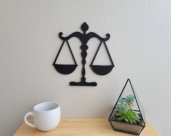 Scales of Justice Wall Art | Scales Wall Decor | Judge Wall Art | Lawyer Wall Decor | Libra Wall Art | Cute Home Decor | 3D Printed Wall Art