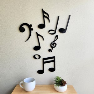 Musical Notes Wall Art | Musical Notes Decor | Music Notes | Music Wall Art | Music Decor | Treble Clef | Bass Clef | 3D Printed Wall Art