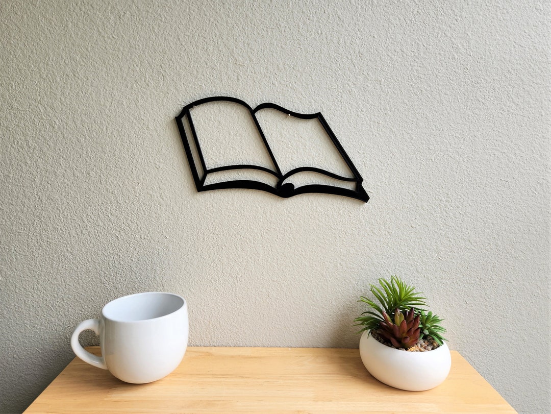 Book Wall Art Cute Book Wall Decor Open Book Art Reading Wall Decor Knowledge Art Learning Wall