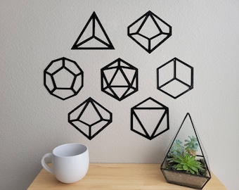 Dice Set Wall Art | Dice Wall Decor | Dungeons Wall Art | RPG Dice Set Art | Dice Set Wall Decor | D4 | D6 | D8 | D10 | D12 | D20 | RPG Dice