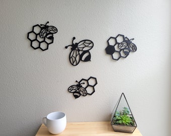 Bee Honeycomb Wall Art | Bee Hive Wall Art | Honey Bee Wall Art | Bumble Bee Wall Art | Bee Decor | Cute Home Decor | Beehive Art