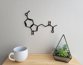 Melatonin Molecule Wall Art | Melatonin Molecule |  Dopamine Molecule | Oxytocin | 3D Printed Molecule | Cute Home Decor | Chemistry Decor