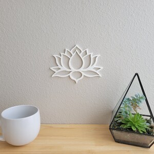 3D Printed Lotus Flower Wall Art | Modern Nature Decor - Etsy