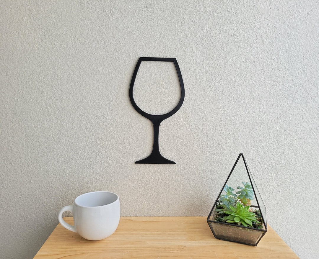Wine Glass Decor Wine Glass Art Wine Art Wine Decor Empty Wine Glass