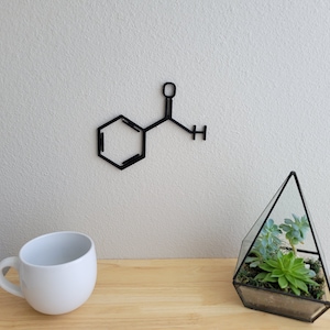Benzaldehyde Molecule Wall Art | Benzaldehyde Molecule Wall Decor | 3D Printed Molecule | Cute Home Decor | Chemistry Decor | Science Art