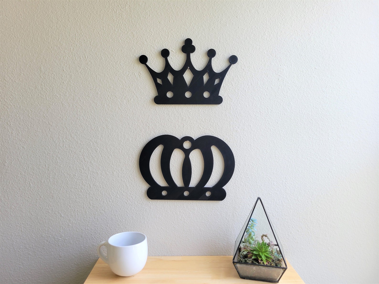 King and Queen Crown Wall Art | 3D Printed Couple Decor - Etsy