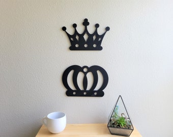 King and Queen Crown Wall Art | 3D Printed Couple Decor