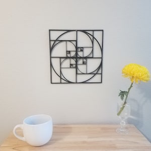 Golden Ratio Circular Wall Art | Golden Ratio Decor | Fibonacci Number Art | Fibonacci Sequence Decor | Math Wall Art | 3D Print