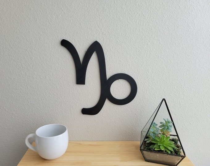 Capricorn Zodiac Sign Wall Art | 3D Printed Horoscope Decor