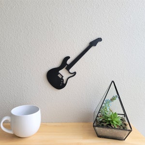 Electric Guitar Wall Art | Guitar Silhouette Wall Decor | Electric Guitar Art | Electric Bass Guitar Wall Art | Musical Instrument Decor