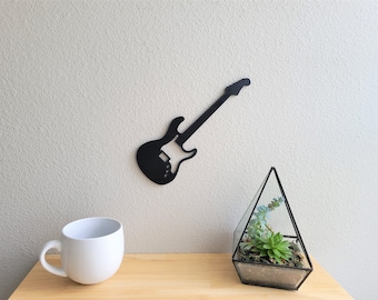Electric Guitar Wall Art | Guitar Silhouette Wall Decor | Electric Guitar Art | Electric Bass Guitar Wall Art | Musical Instrument Decor