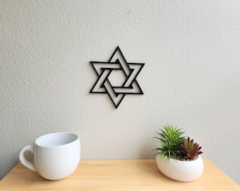 Star of David Wall Art | Star of David Religious Wall Decor | Jewish Wall Art | Judaism Decor | Hexagram | God Isreal Torah | Magen David