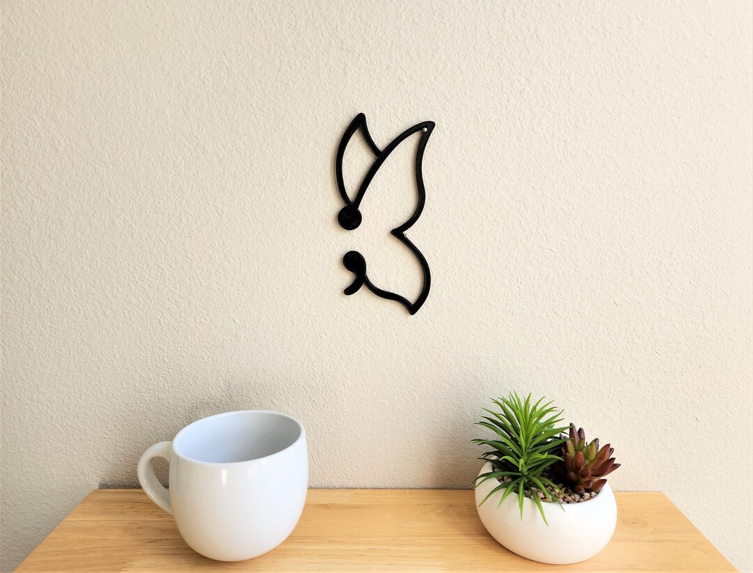 Semicolon Butterfly Wall Art | Semicolon Depression Art | Suicide ...