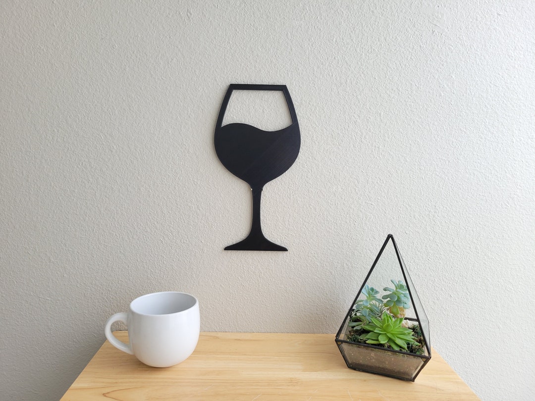 Wine Glass Decor Wine Glass Art Wine Art Wine Decor Half Wine Glass