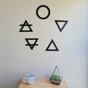 Five Elements Wall Decor | Elements Wall Art | Nature Signs | Alchemy Elements | Wiccan Elements | Fire, Earth, Water, Air, Spirit