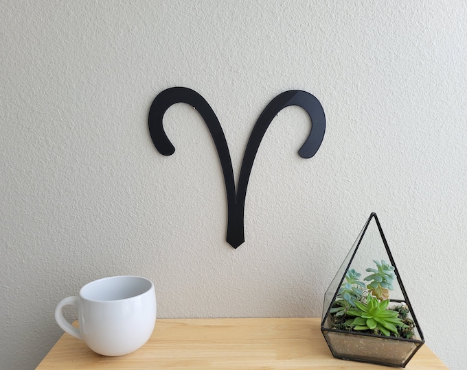 3D Printed Aries Wall Art | Zodiac Sign, Horoscope Decor