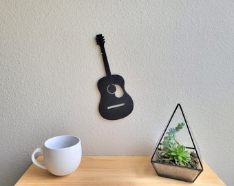 Acoustic Guitar Silhouette Wall Art | Guitar Silhouette Wall Decor | Guitar Art | Electric Bass Guitar Wall Art | Musical Instrument Decor
