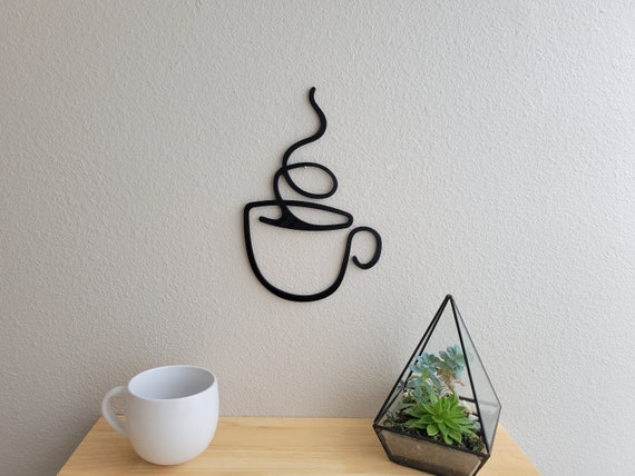 3D Printed Coffee Cup Wall Art | Caffeine Molecule Set - Etsy