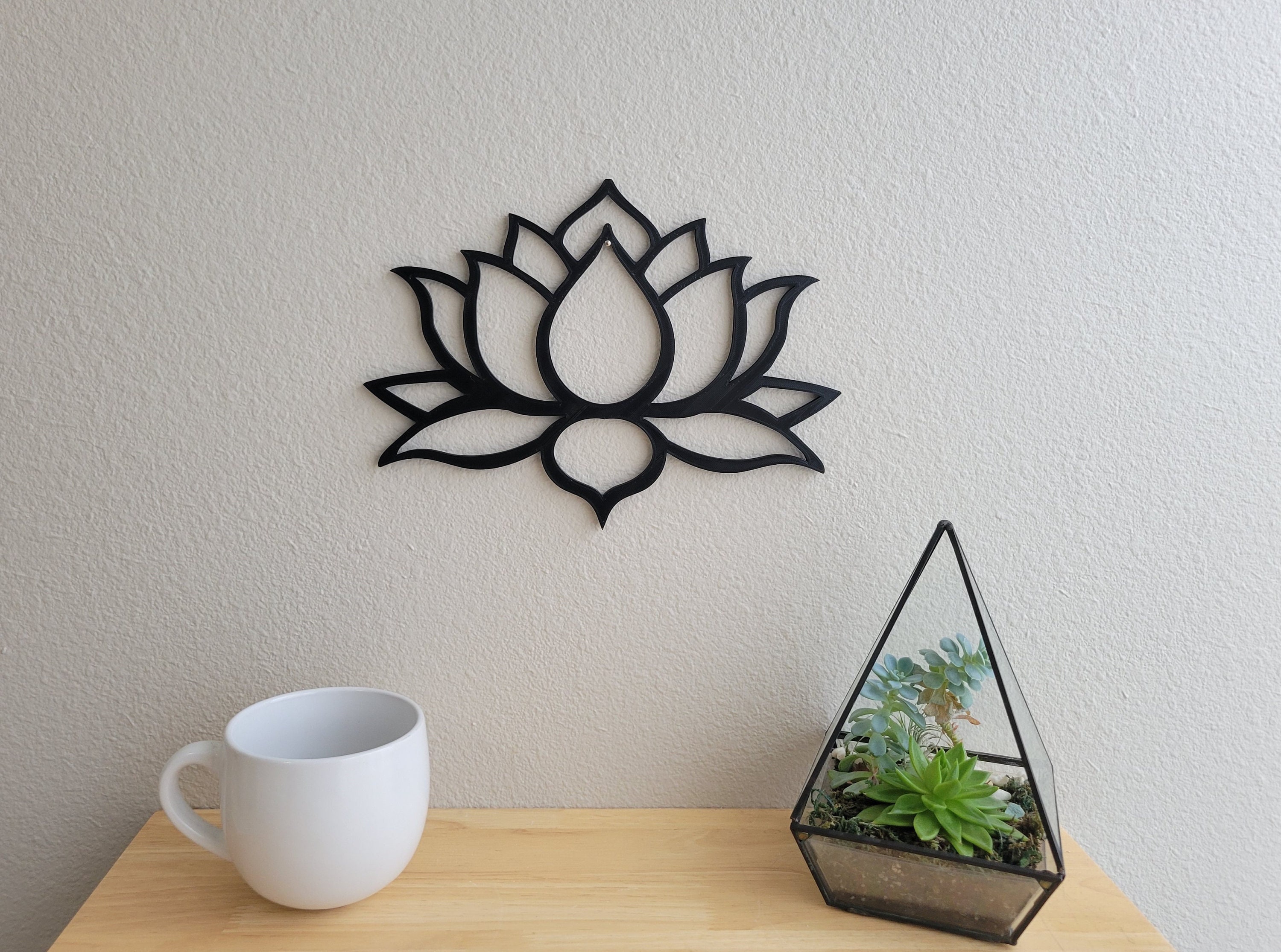 3D Printed Lotus Flower Wall Art | Modern Nature Decor - Etsy