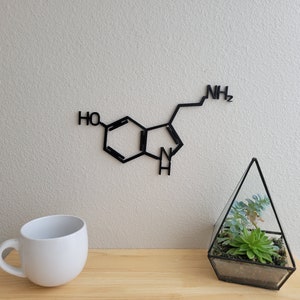 Serotonin Molecule Wall Art | Serotonin Molecule |  Dopamine Molecule | Oxytocin | 3D Printed Molecule | Cute Home Decor | Chemistry Decor