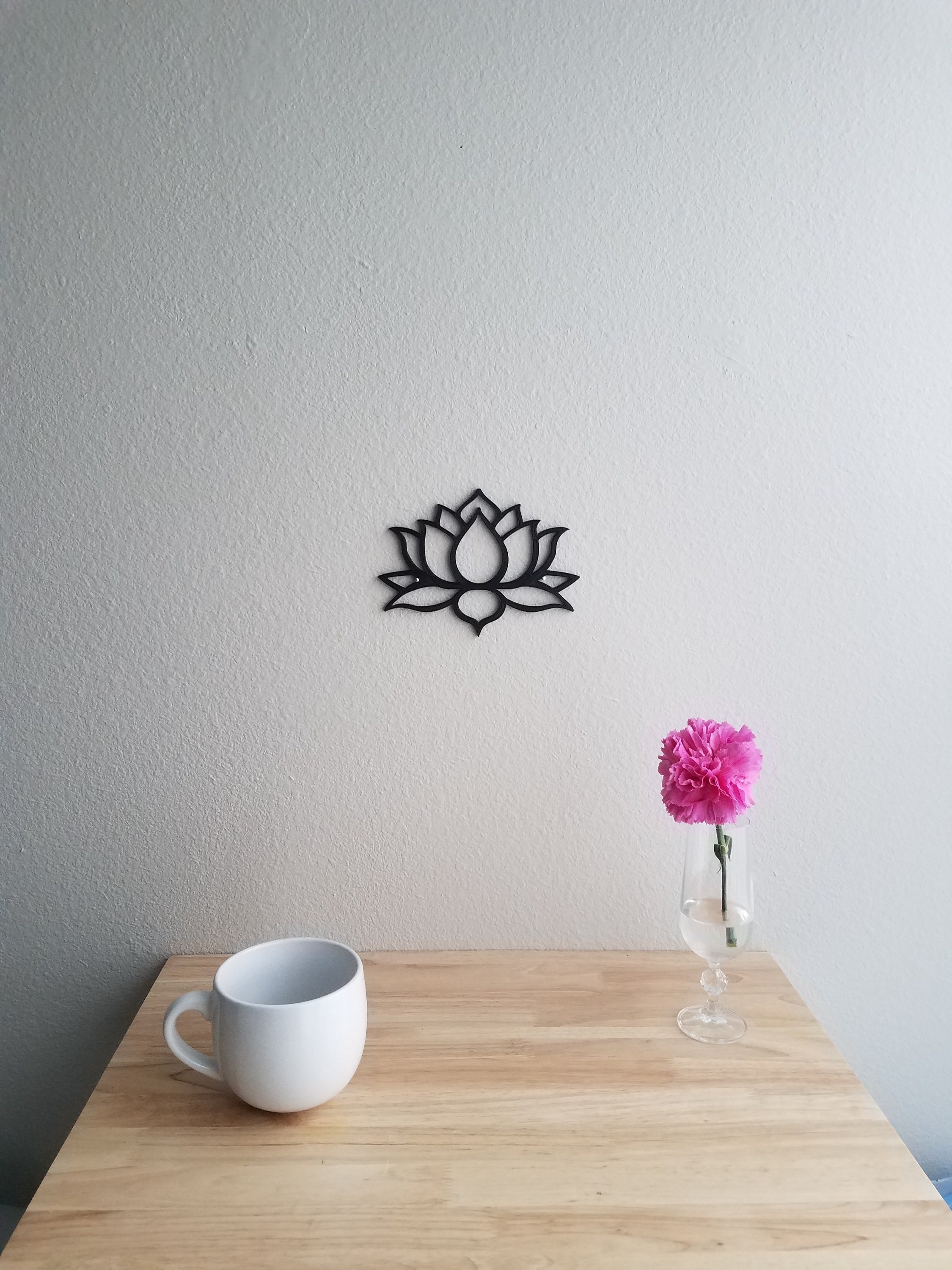 3D Printed Lotus Flower Wall Art | Modern Nature Decor - Etsy
