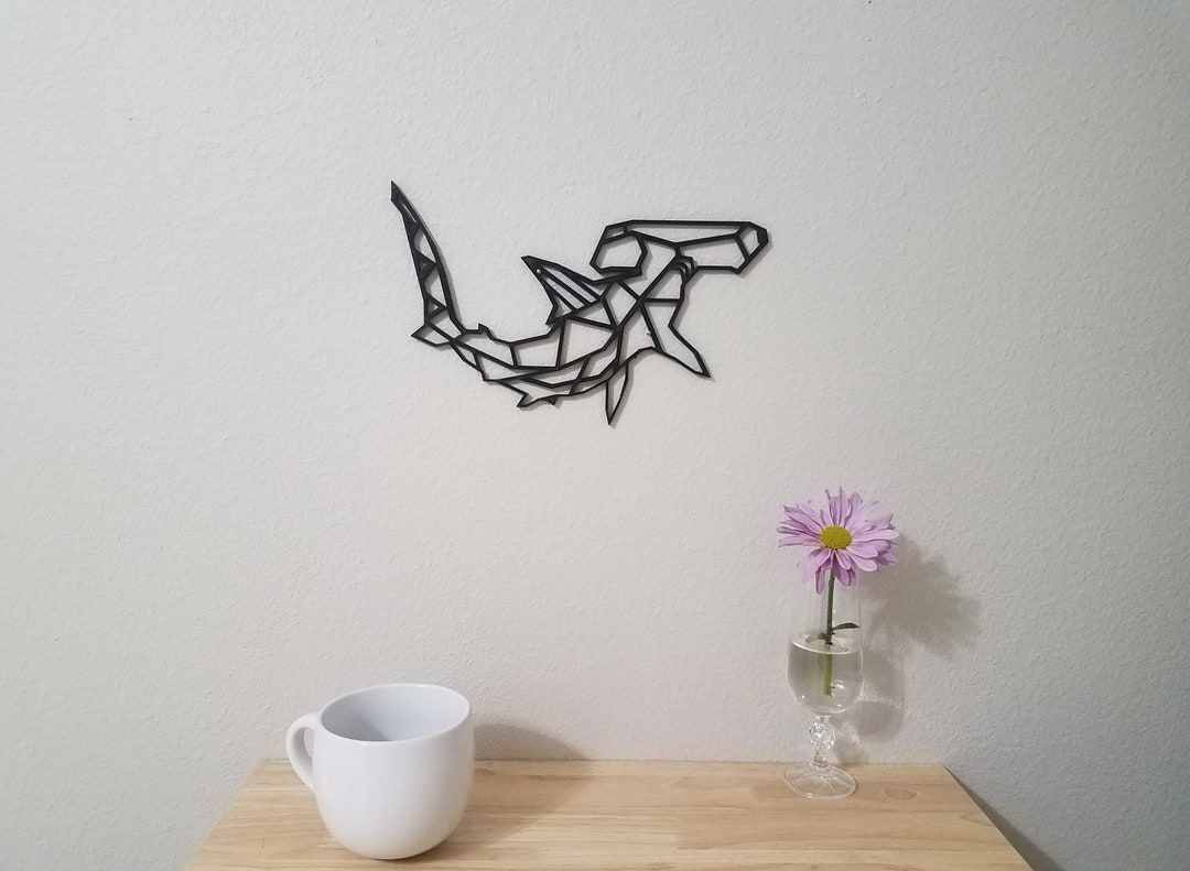 Hammerhead Shark Wall Art Geometric Hammerhead Shark 3D Printed Shark Cute Home Decor Cute