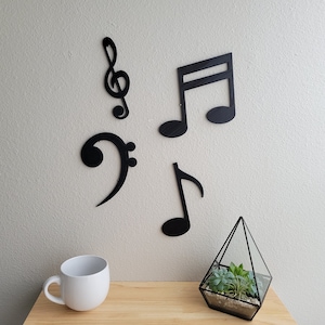 Musical Notes Wall Art | Musical Notes Decor | Music Notes | Music Wall Art | Music Decor | Treble Clef | Bass Clef | 3D Printed Wall Art
