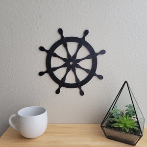Decoración de la pared de la rueda del barco / Decoración del hogar náutico / Arte de la pared impresa en 3D / Señales náuticas / Arte de la pared colgante / Arte de la pared náutica / Impresión 3D