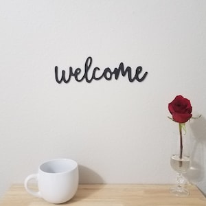 Welcome Word Sign | Welcome Wall Sign | Custom Welcome Wall Decor | 3D Printed Wall Art | Welcome Wall Cutout Art | Minimalist Welcome Sign