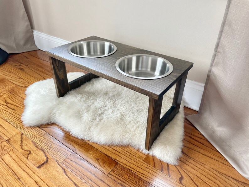 Elevated Dog Food Holder With Large Stainless Steel Bowls Etsy
