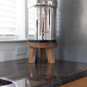 Wood Stand 6 Berkey Water Filter Compatible Kitchen Accessory for Water Crock Dispenser image 4