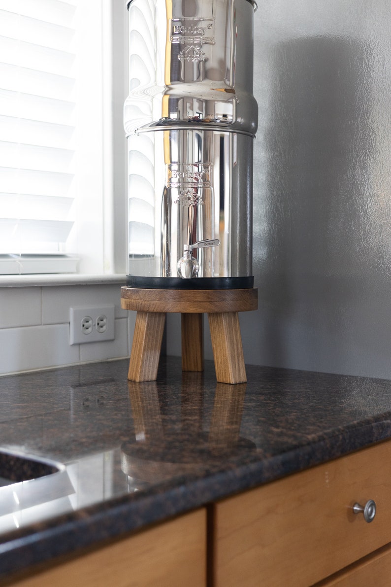 Wood Stand 6 Berkey Water Filter Compatible Kitchen Accessory for Water Crock Dispenser image 4