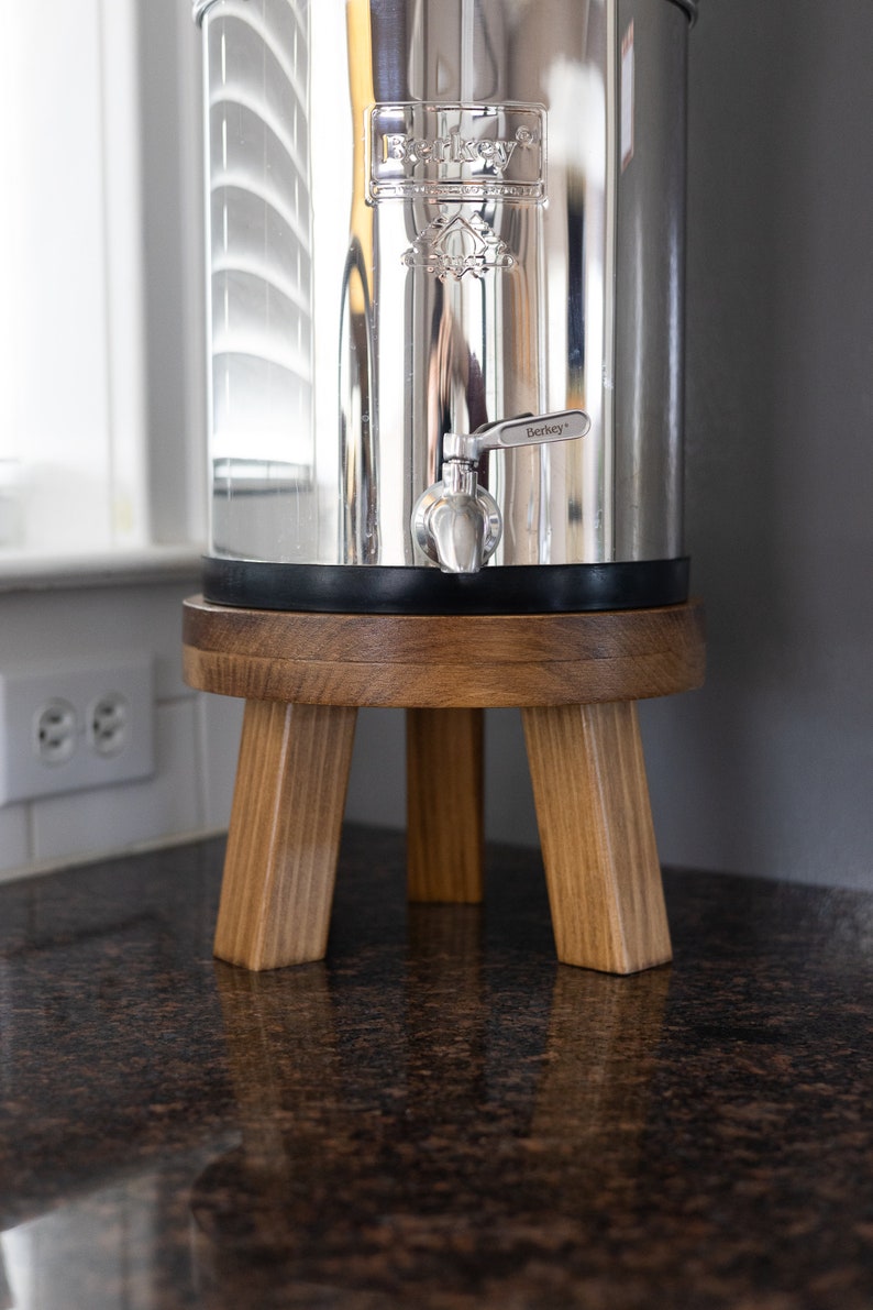 Wood Stand 6 Berkey Water Filter Compatible Kitchen Accessory for Water Crock Dispenser image 6