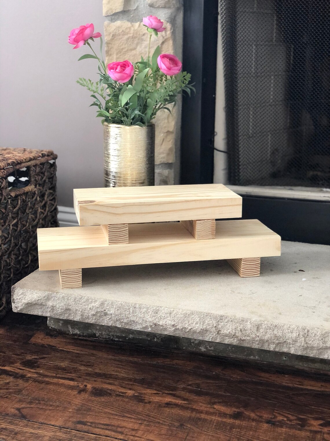 Thick Wood Riser Stand Wood Pedestal for Home Decor Plants Etsy