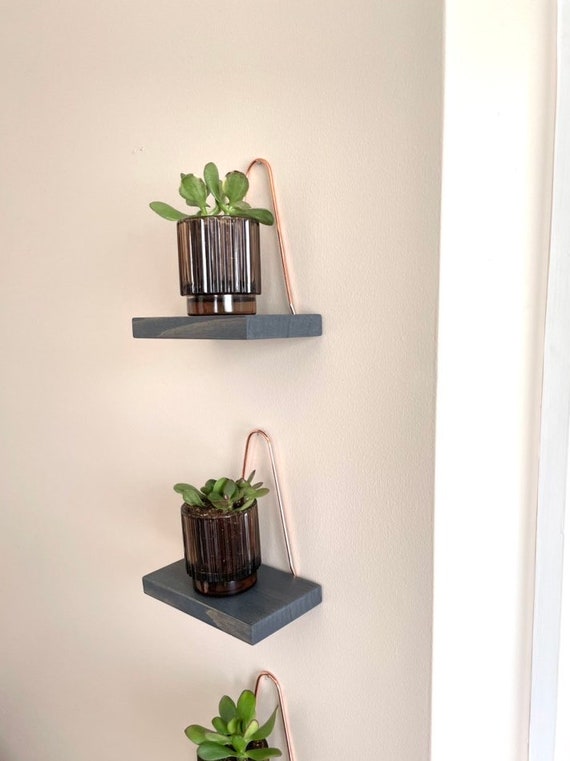 Mini Copper and Wood Shelf Set 