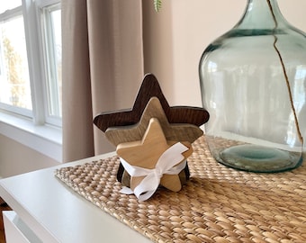 Handcut Wood Stars Set of Three | Americana Decor