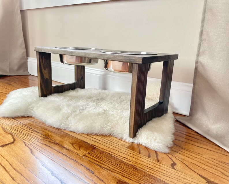 Elevated Dog Food Holder With Large Stainless Steel Bowls Etsy