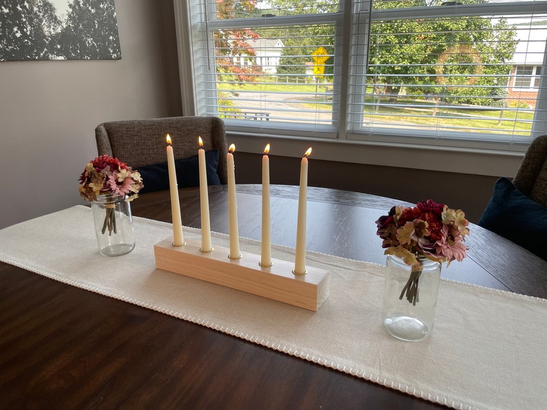 Taper Candle Holder Centerpiece Holds 5 Candles Handmade Etsy