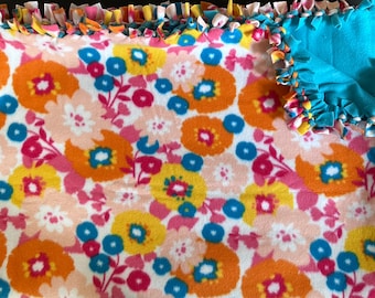Mantas de vellón con flores, margaritas y amapolas, de colores: variedad de tipos y tamaños, para usar como manta de regazo o manta para atar sin coser.