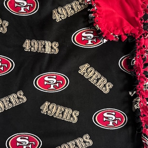 Fleece Blankets - NFL, Sports Teams, San Francisco 49ers Lap/Throw Blanket, No Sew Tie Blankets