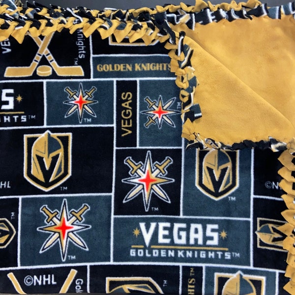 Fleece Blankets - NHL, Vegas Golden Knights, Hockey, Lap/Throw Blanket, No Sew Tie Blankets