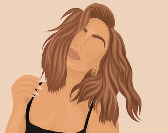 Retrato digital personalizado, arte digital imprimível, retrato de desenho animado, retrato personalizado, ilustração digital, ideia de presente para ela/ele