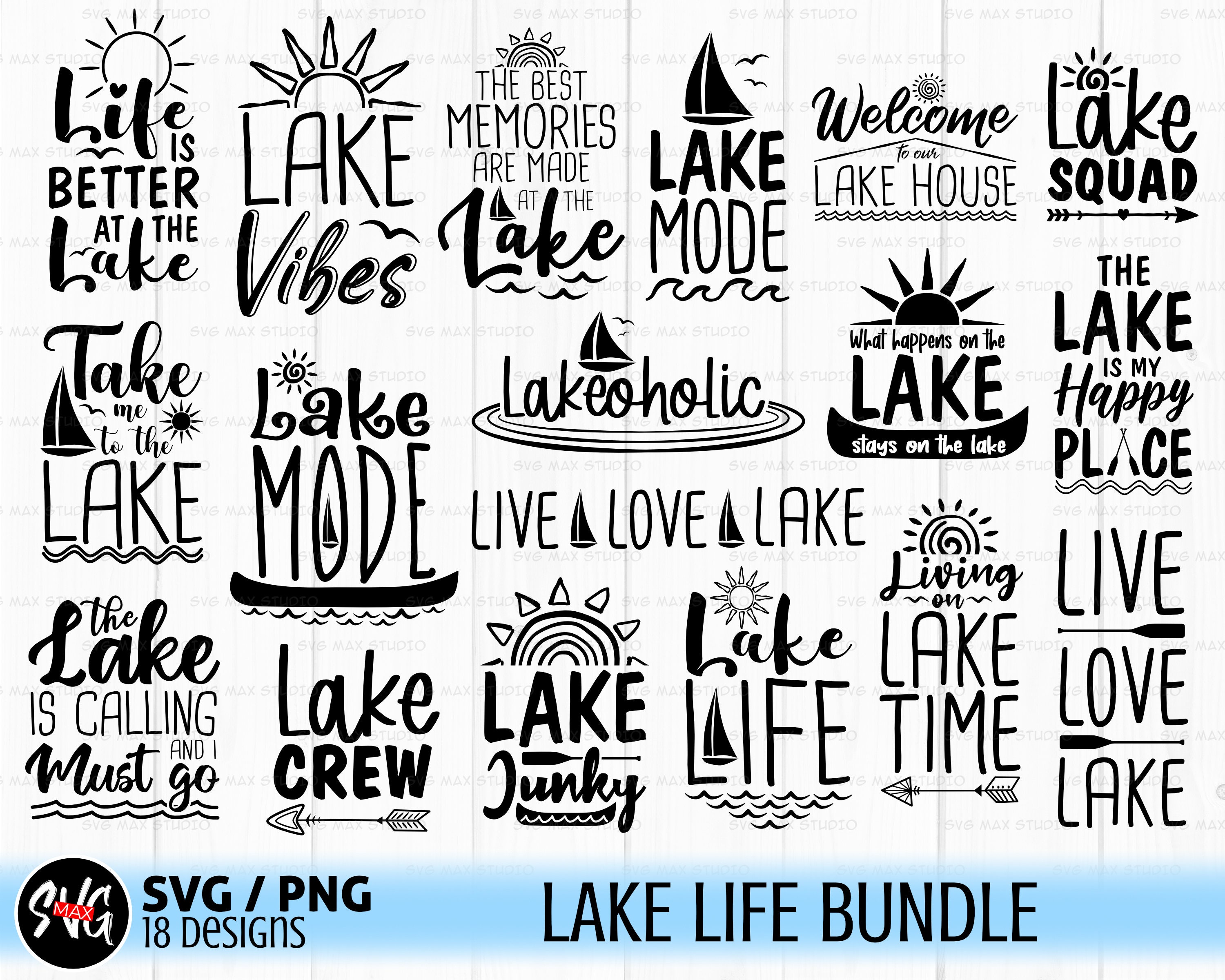 Lake Life Svg Bundle Lake Shirt Svg Boat Svg Camping Svg | Etsy