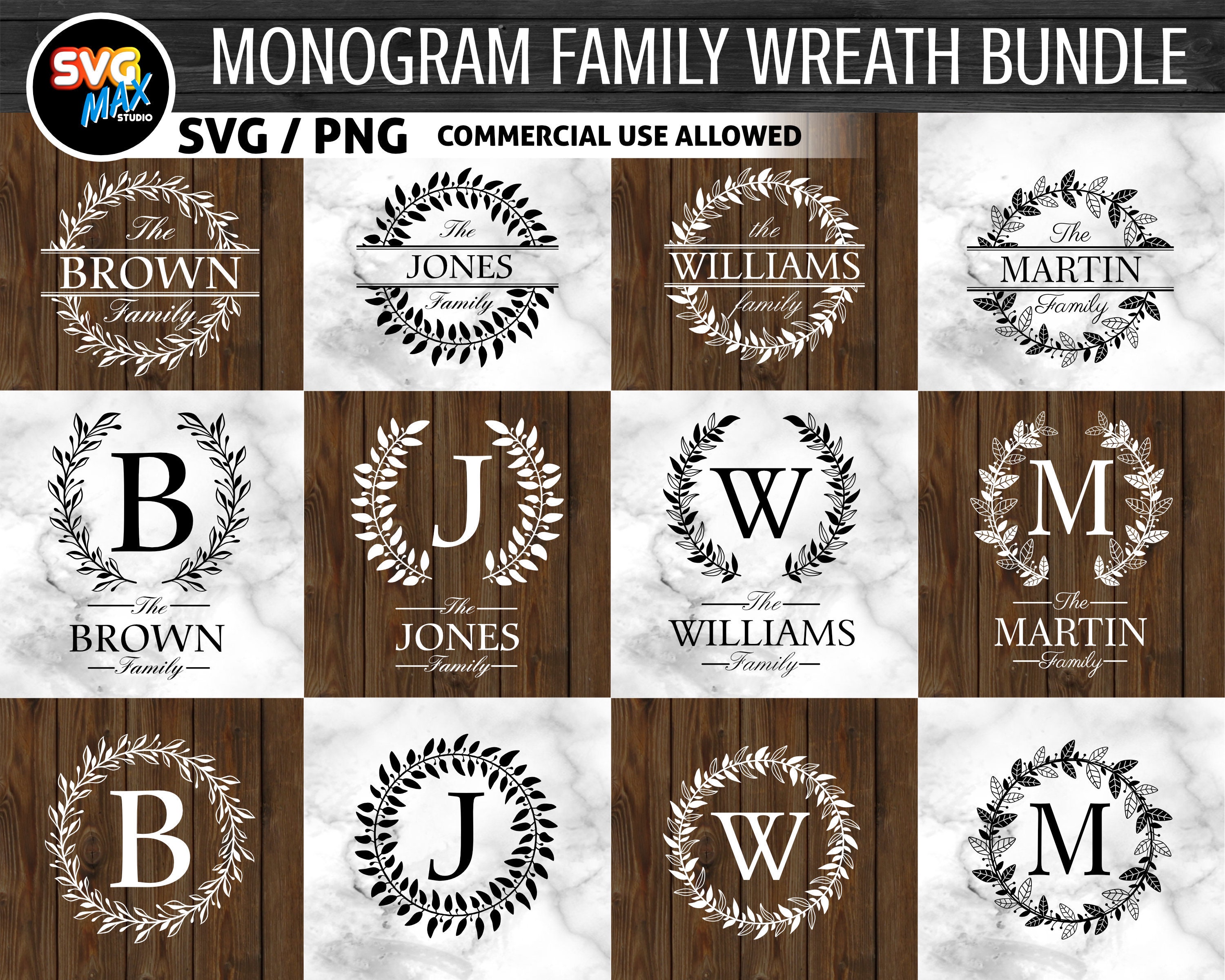 Download Family monogram wreath svg family name svg last name svg ...