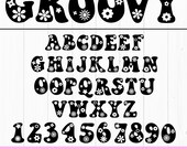 Groovy font svg, png, floral alphabet svg, retro alphabet, groovy flowers svg, vintage font, retro flowers svg