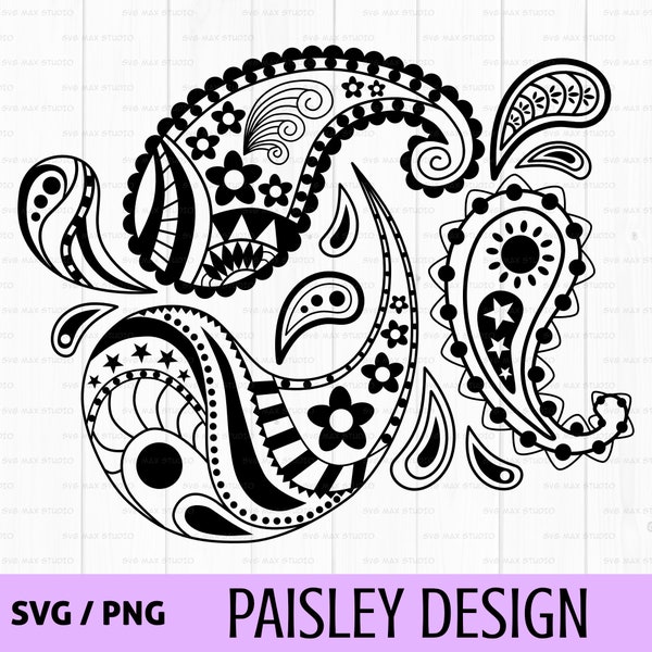 Paisley svg, mandala svg, zentangle svg, home decor, ornament svg, clipart svg, stencil svg, Cut file for cricut and silhouette