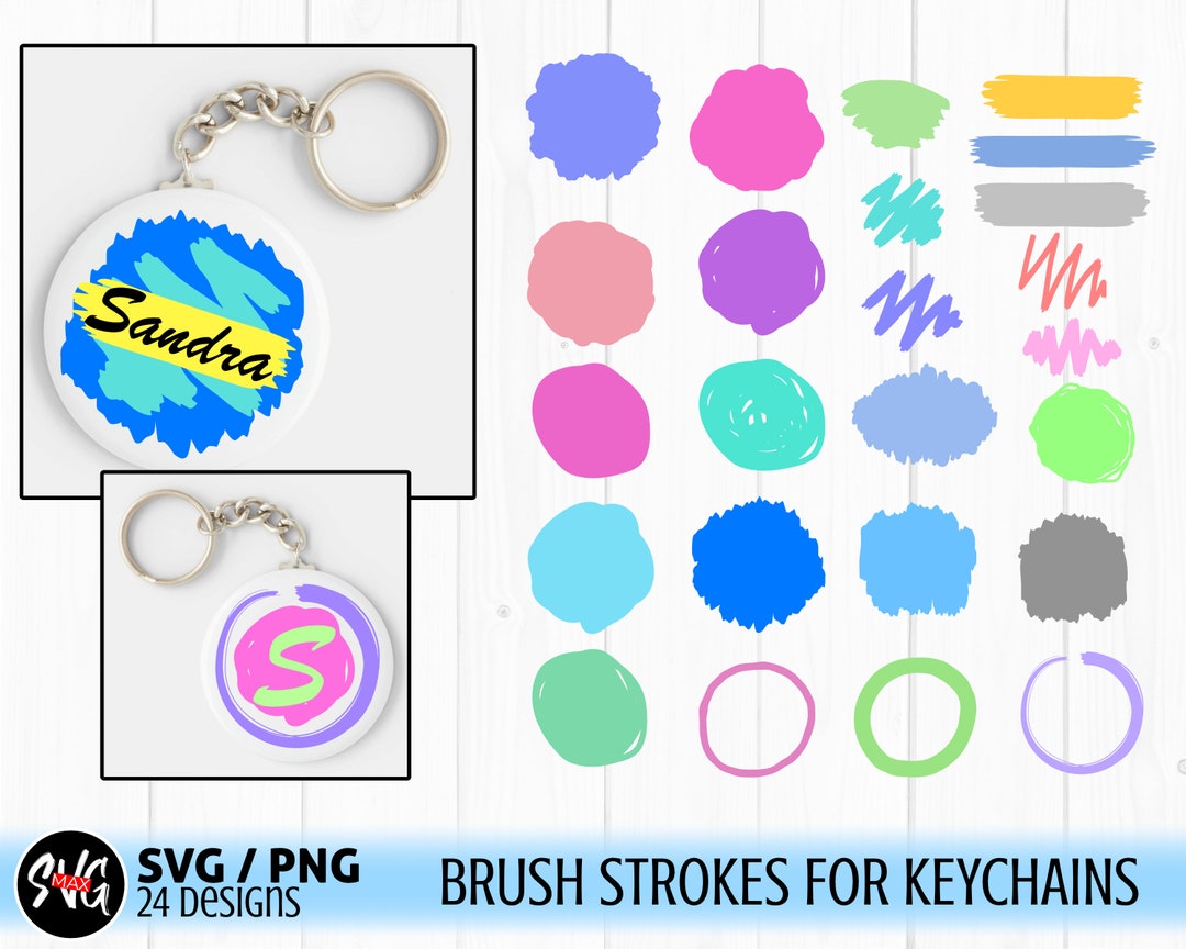 Keychain Svg Brush Stroke Svg Keychain Pattern Svg Paint - Etsy