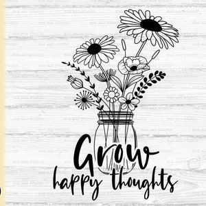 Développez des pensées heureuses svg, svg santé mentale, citation positive svg, svg gentillesse, svg inspirant, svg motivation